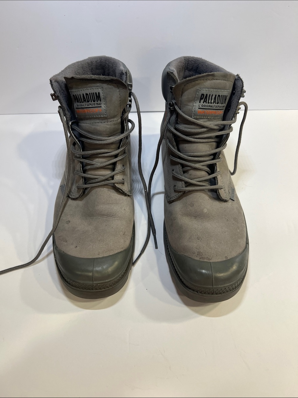 Palladium Men's Gray Suede Lace-Up Outdoor Boots